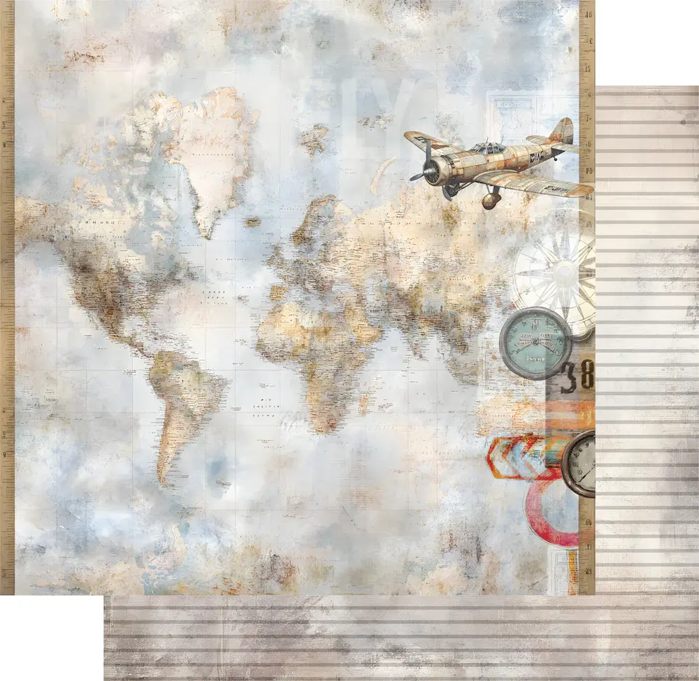 UNIQUELY CREATIVE UNIQUELY CREATIVE WINGS & WHEELS ACROSS THE SEA 12x12 CARDSTOCK