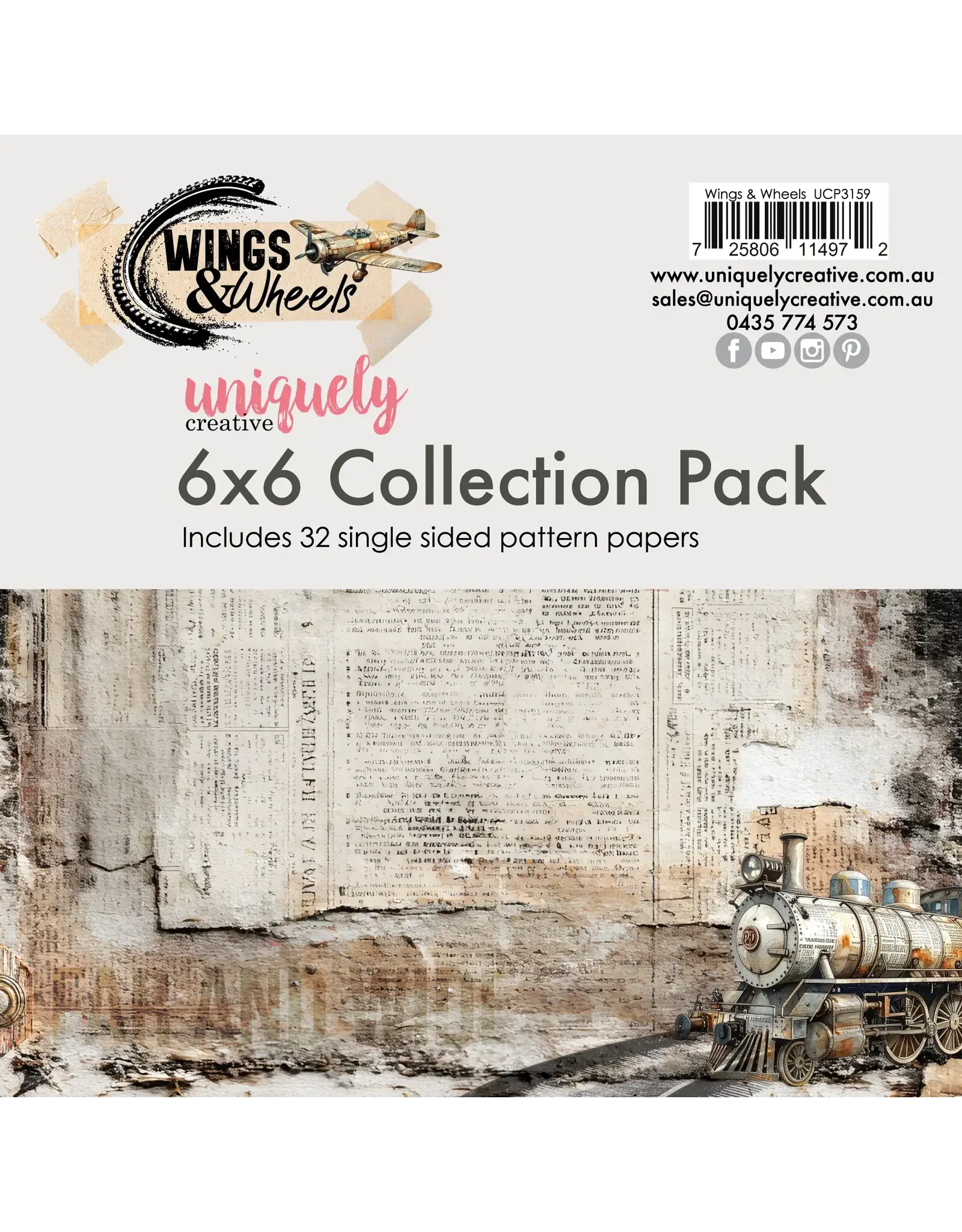 UNIQUELY CREATIVE UNIQUELY CREATIVE WINGS & WHEELS 6x6 COLLECTION PACK