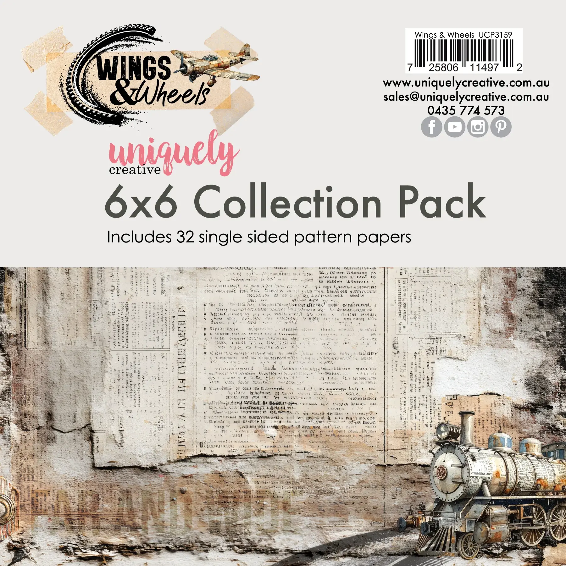 UNIQUELY CREATIVE UNIQUELY CREATIVE WINGS & WHEELS 6x6 COLLECTION PACK