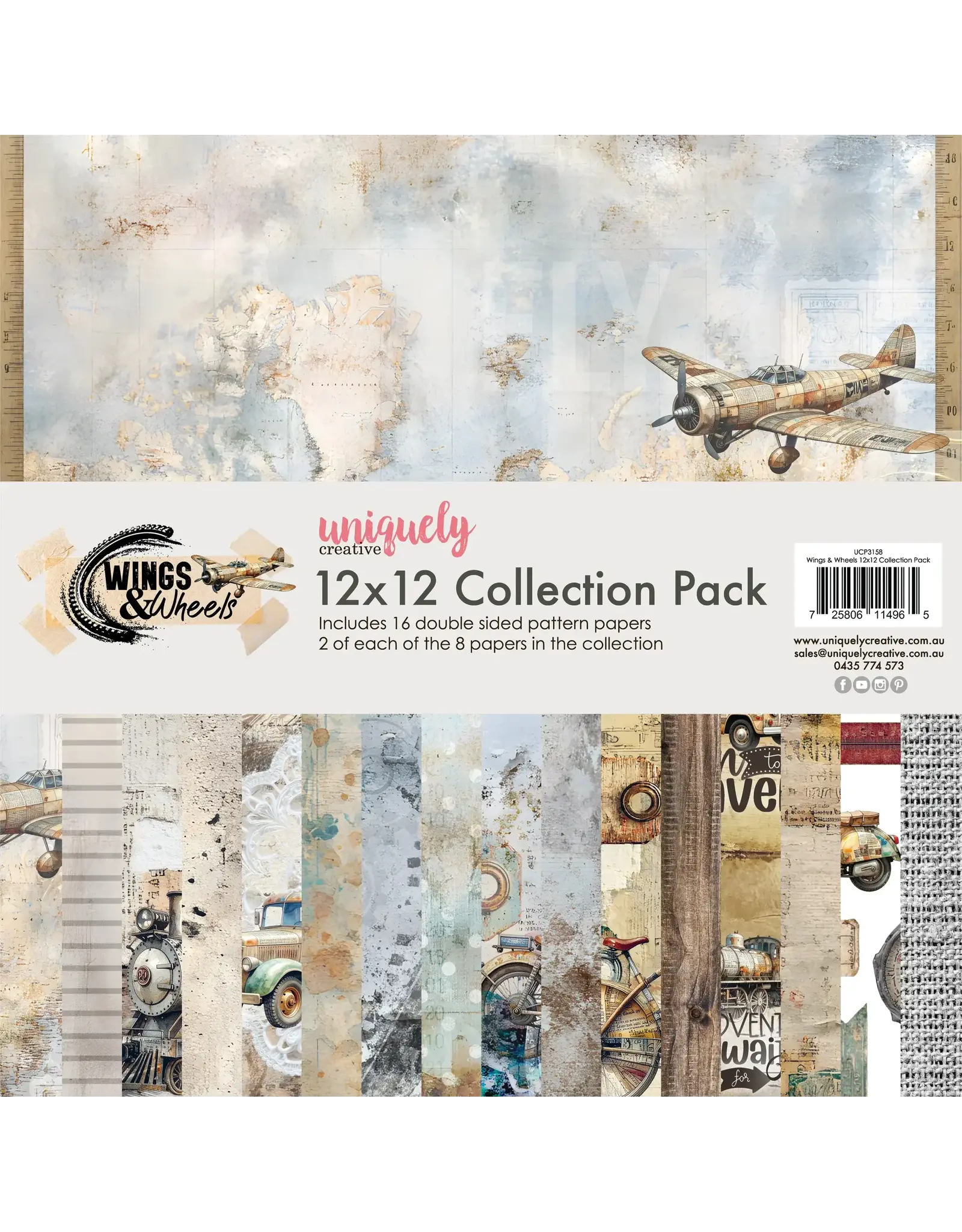 UNIQUELY CREATIVE UNIQUELY CREATIVE WINGS & WHEELS 12x12 COLLECTION PACK