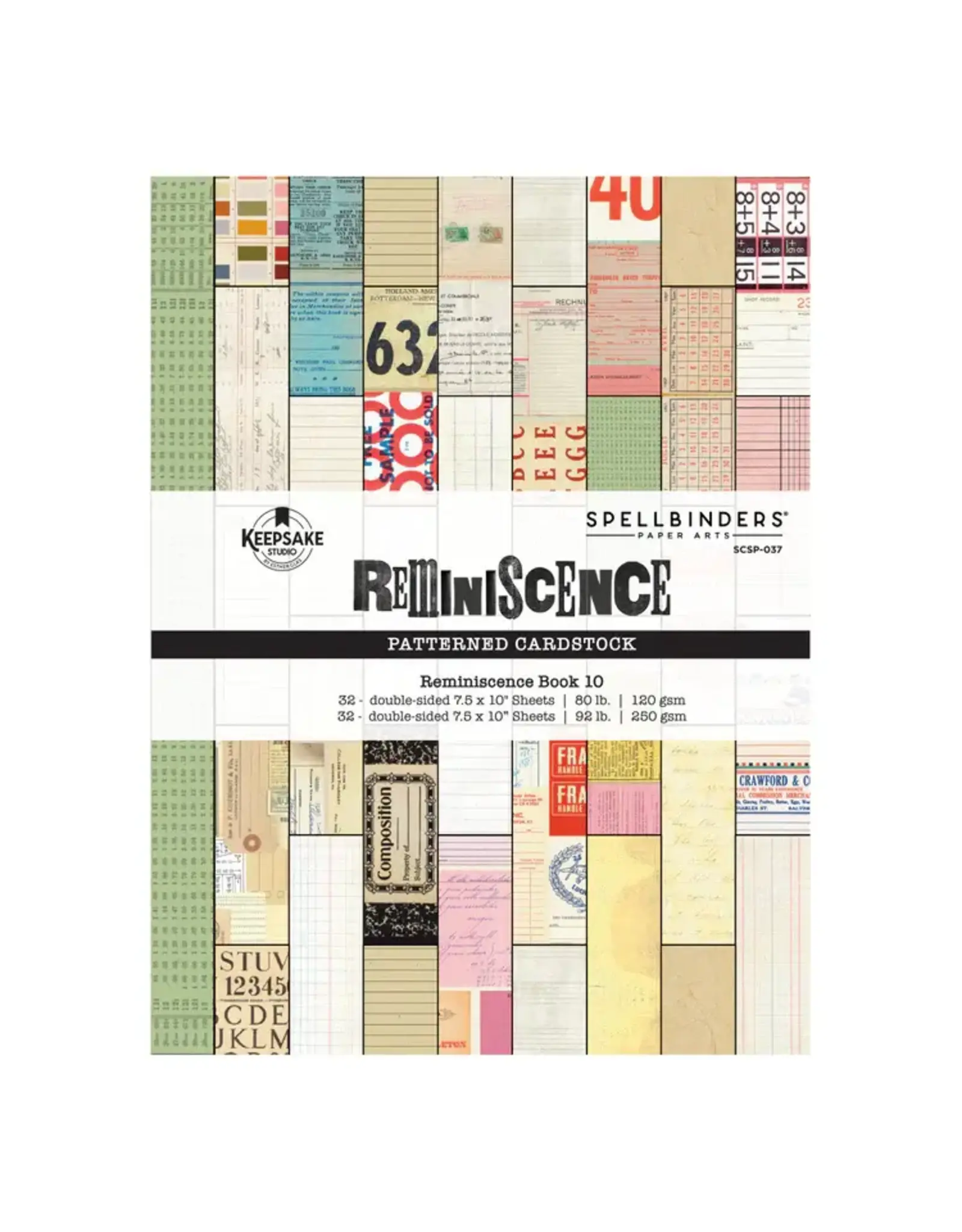 SPELLBINDERS SPELLBINDERS ESTHER GLAS REMINISCNECE BOOK 10 CARDSTOCK PACK