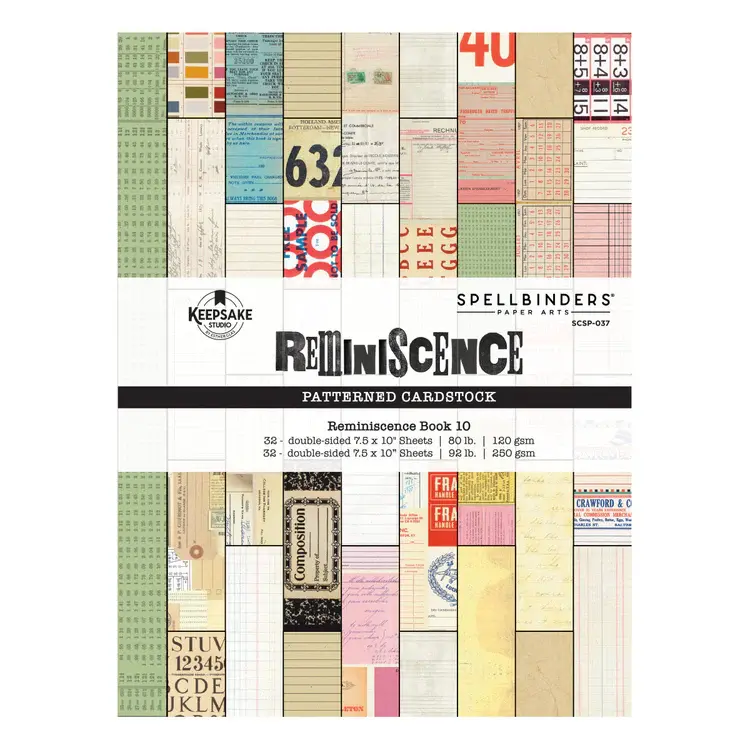 SPELLBINDERS SPELLBINDERS ESTHER GLAS REMINISCNECE BOOK 10 CARDSTOCK PACK