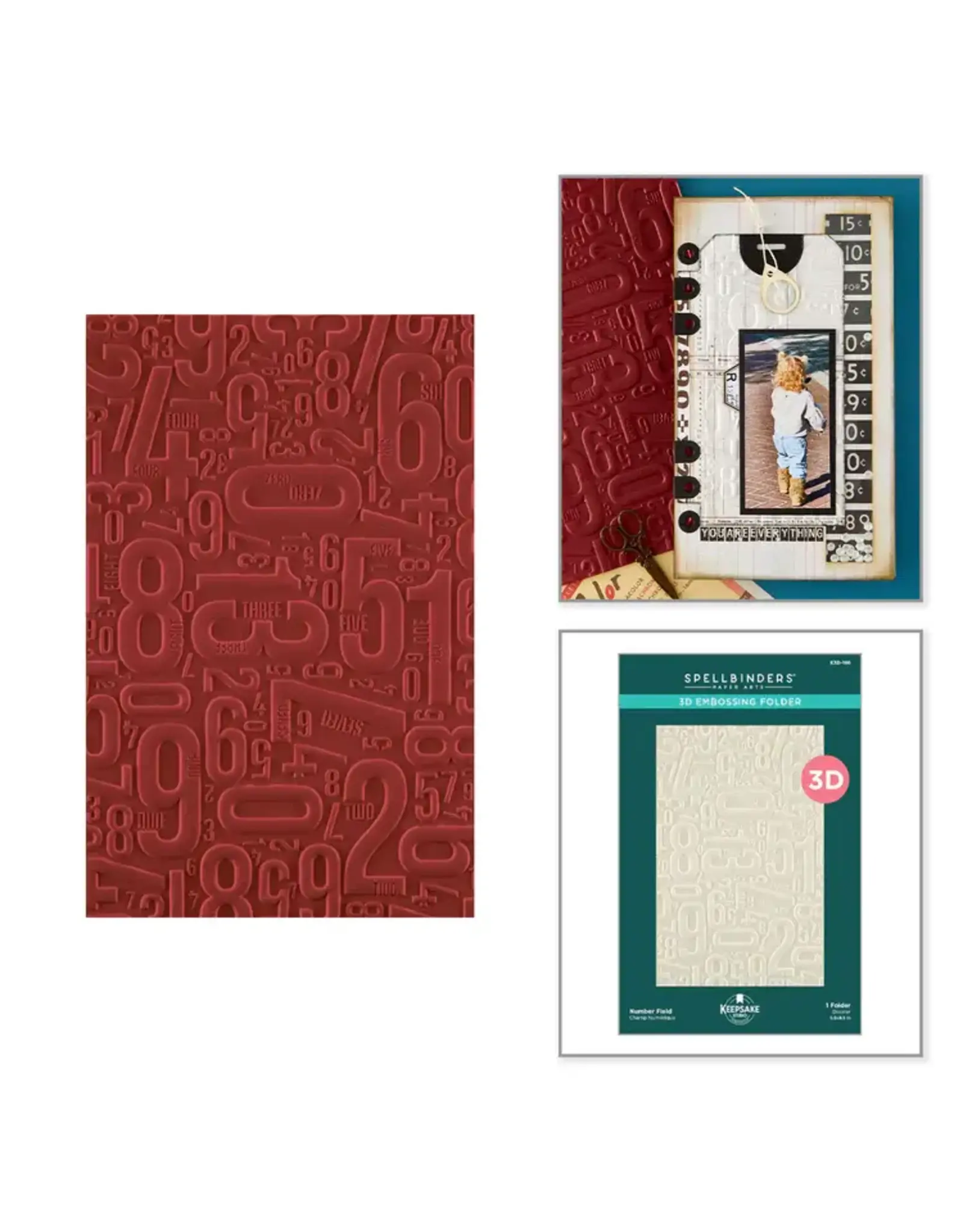SPELLBINDERS SPELLBINDERS ESTHER GLAS NUMBER FIELD 3D EMBOSSING FOLDER