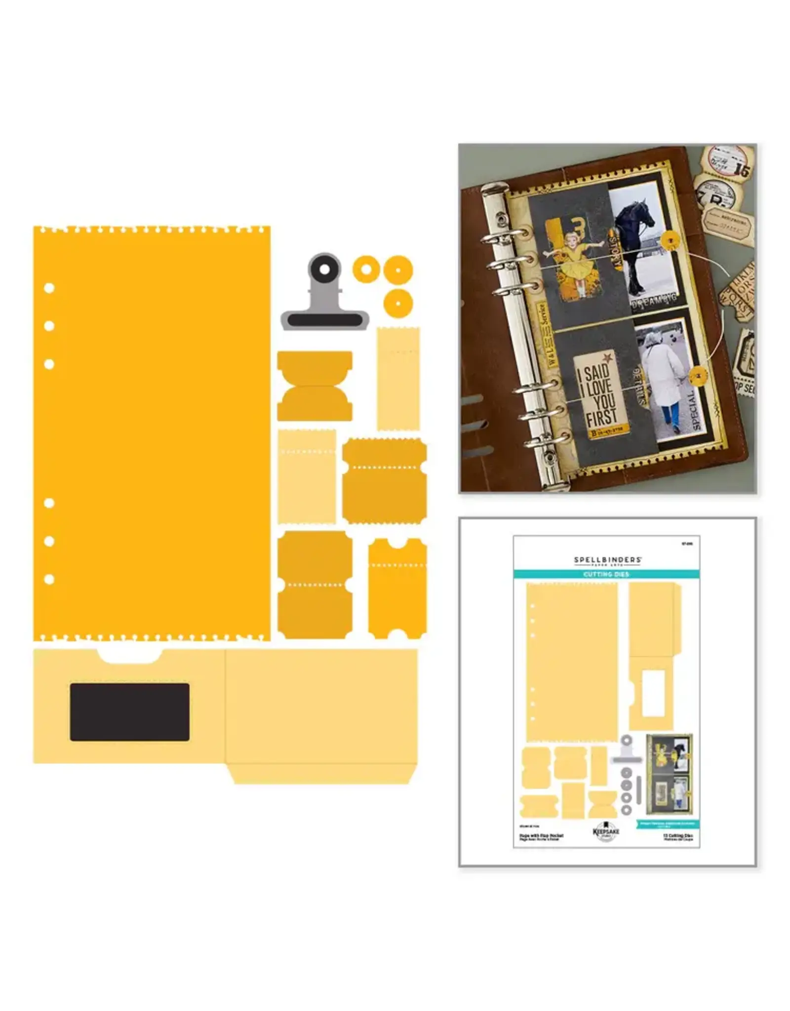 SPELLBINDERS SPELLBINDERS ESTHER GLAS PAGE WITH FLAP POCKET ETCHED DIE SET