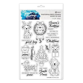 RANGER RANGER SIMON HURLEY CREATE CHRISTMAS PETS CLEAR STAMP SET