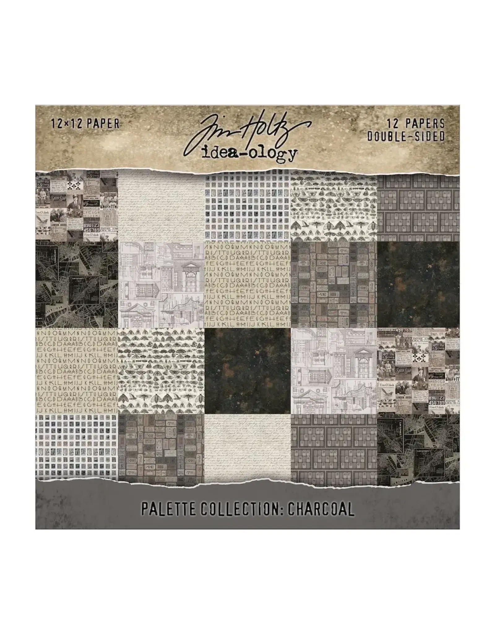 ADVANTUS TIM HOLTZ IDEA-OLOGY PALETTE COLLECTION CHARCOAL 12x12 DOUBLE SIDED CARDSTOCK