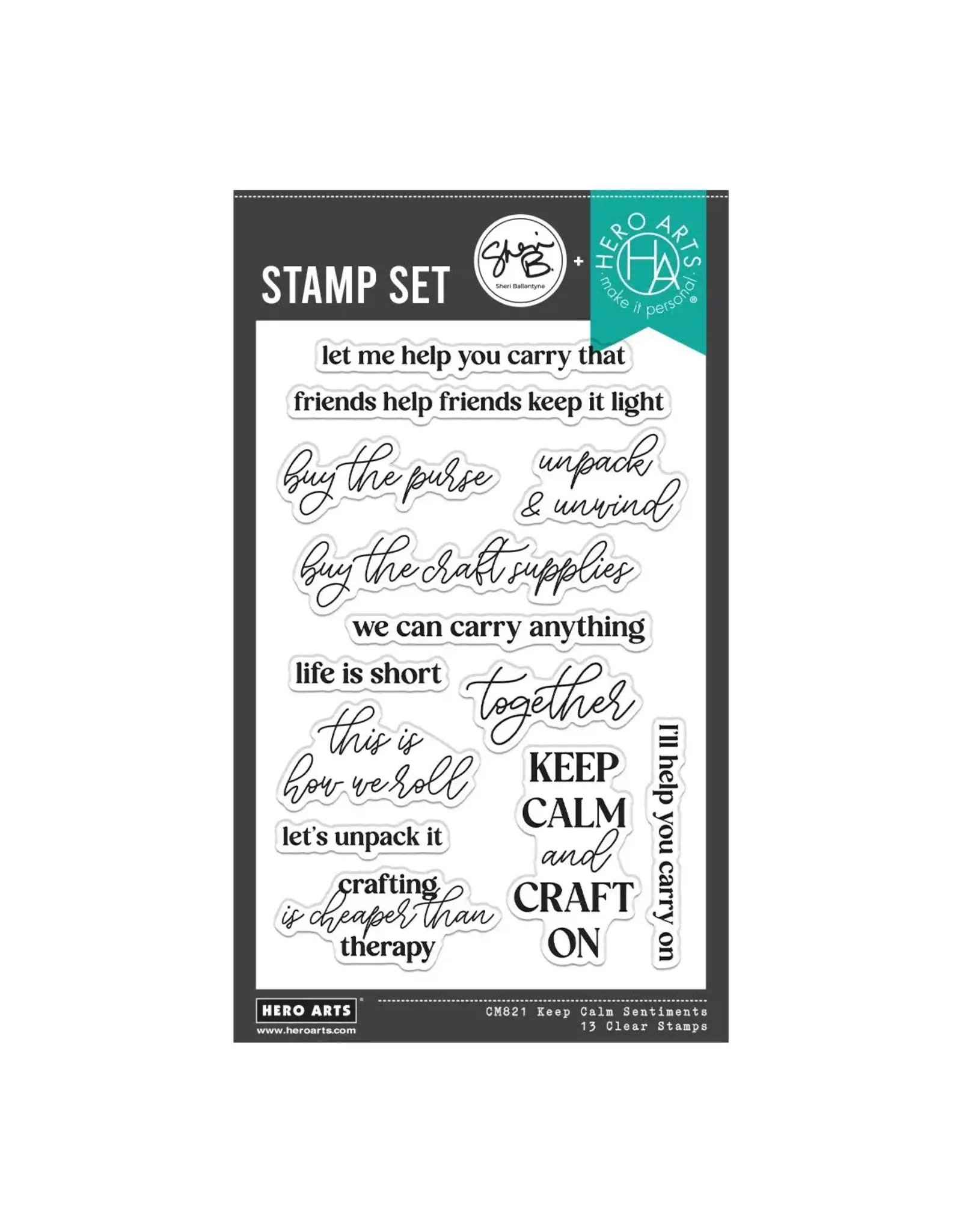 HERO ARTS HERO ARTS KEEP CALM SENTIMENTS CLEAR STAMP SET