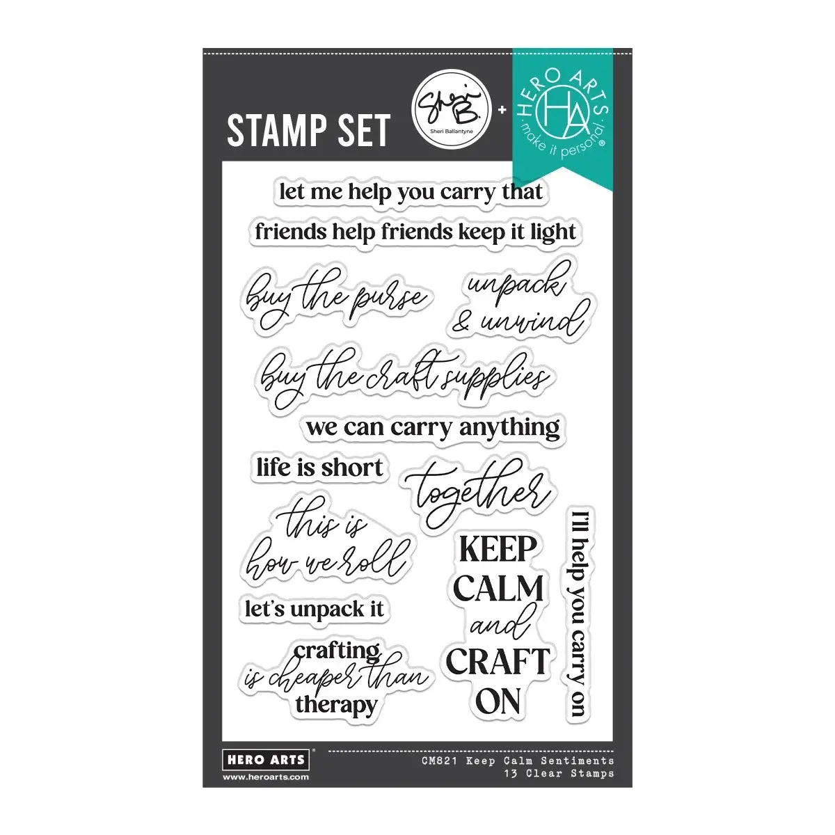 HERO ARTS HERO ARTS KEEP CALM SENTIMENTS CLEAR STAMP SET