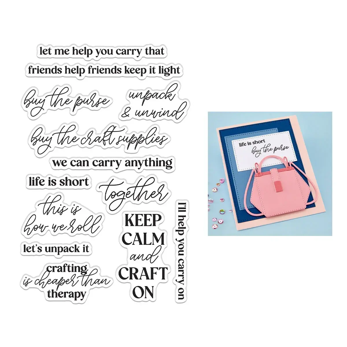 HERO ARTS HERO ARTS KEEP CALM SENTIMENTS CLEAR STAMP SET