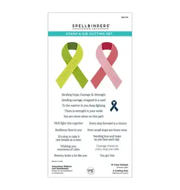 SPELLBINDERS SPELLBINDERS AWARENESS RIBBON AND SENTIMENTS CLEAR STAMP & DIE SET