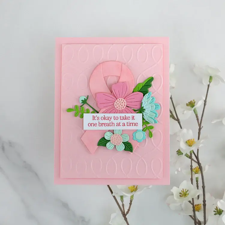 SPELLBINDERS SPELLBINDERS AWARENESS RIBBON AND SENTIMENTS CLEAR STAMP & DIE SET