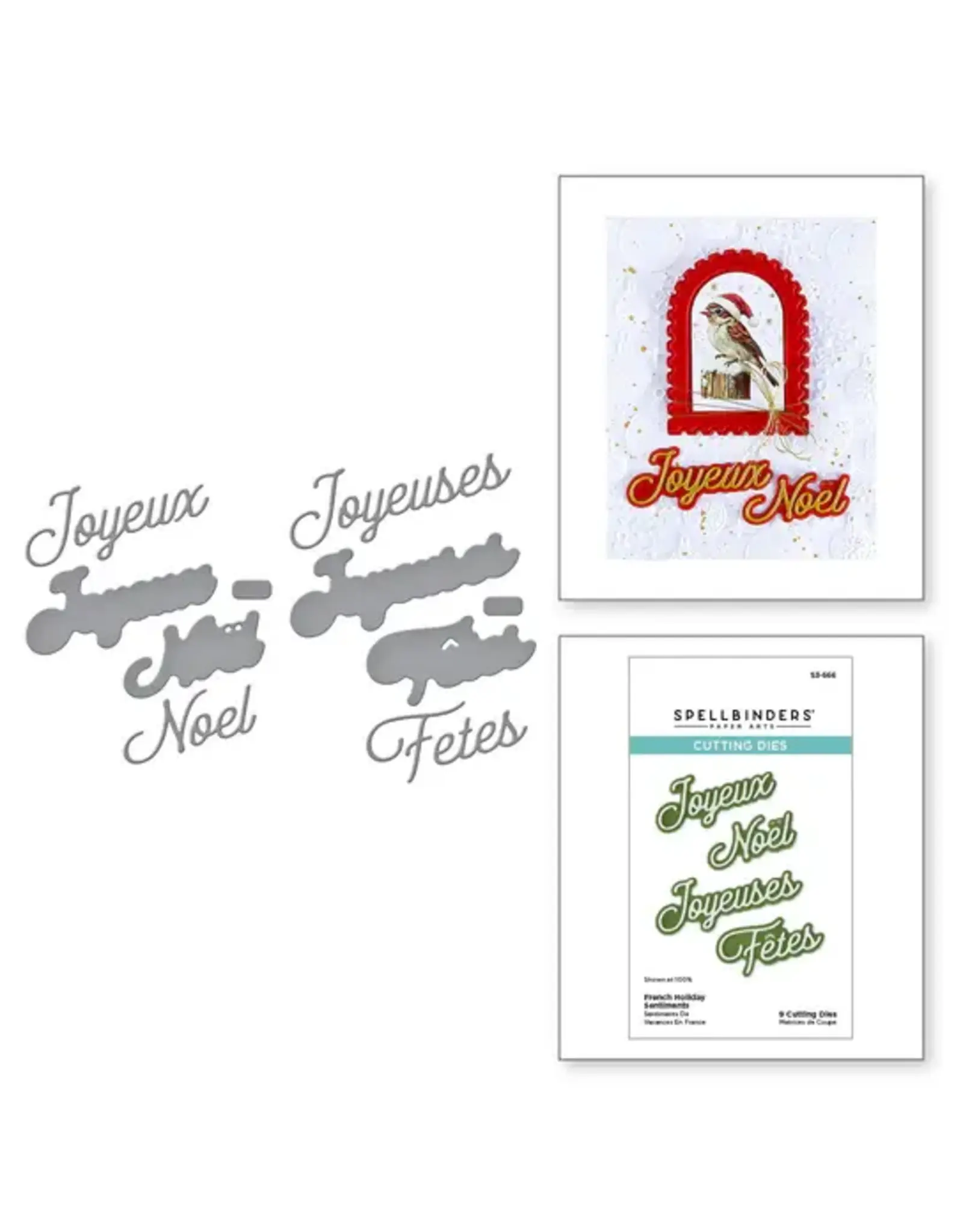 SPELLBINDERS SPELLBINDERS INTERNATIONAL HOLIDAY SENTIMENTS COLLECTION FRENCH HOLIDAY SENTIMENTS ETCHED DIE SET