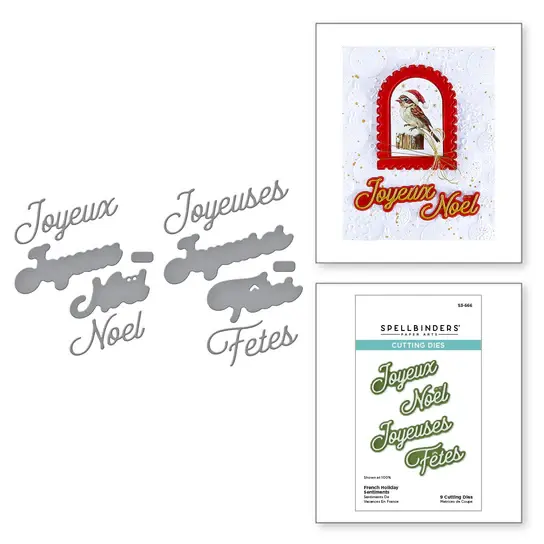 SPELLBINDERS SPELLBINDERS INTERNATIONAL HOLIDAY SENTIMENTS COLLECTION FRENCH HOLIDAY SENTIMENTS ETCHED DIE SET