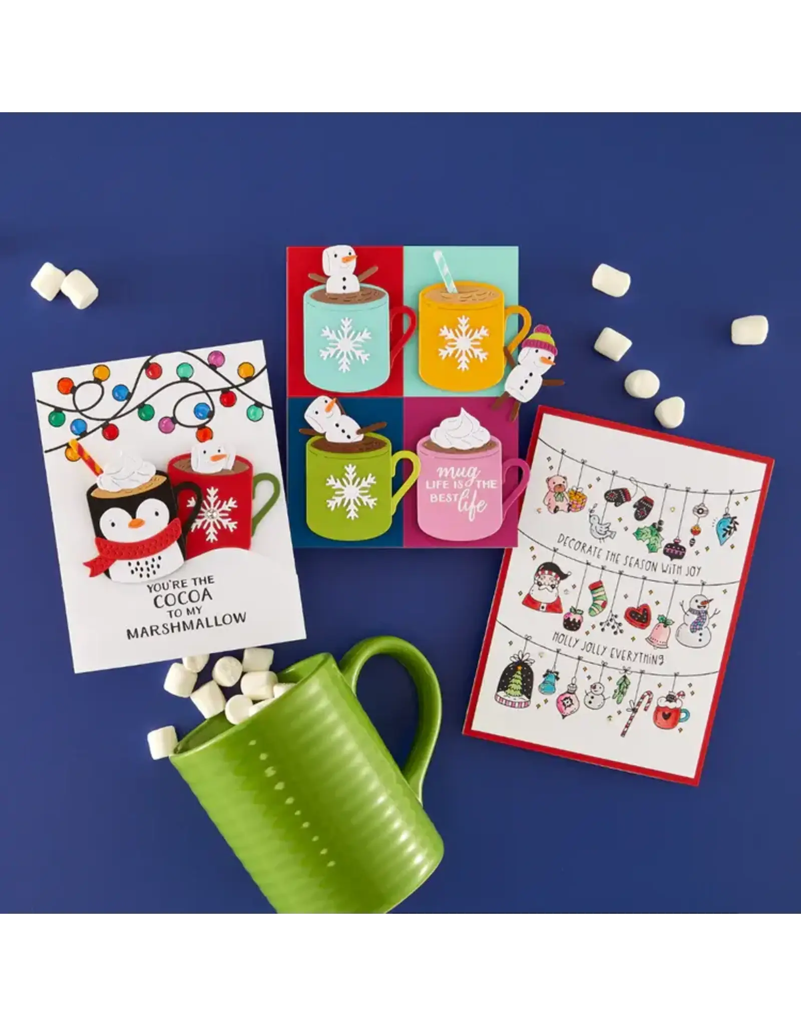 SPELLBINDERS SPELLBINDERS MERRY MUGS AND KISSES CLEAR STAMP, DIE & STENCIL SET BUNDLE
