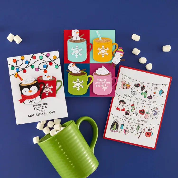 SPELLBINDERS SPELLBINDERS MERRY MUGS AND KISSES CLEAR STAMP, DIE & STENCIL SET BUNDLE