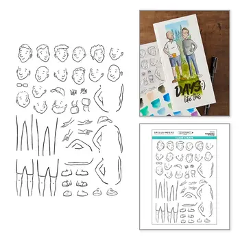 SPELLBINDERS SPELLBINDERS JOSH GRIFFITHS STUDIO ILLUSTRATED MAN CLEAR STAMP SET