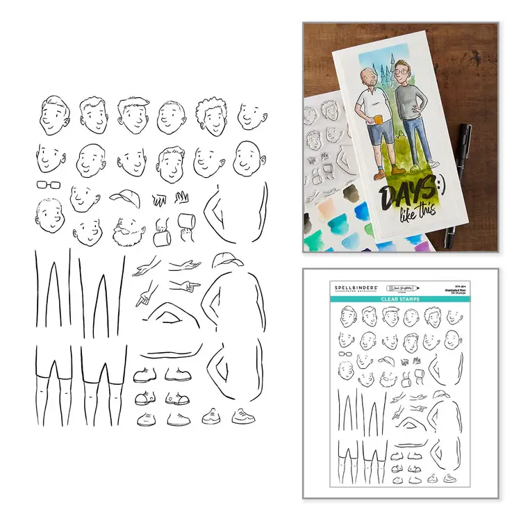 SPELLBINDERS SPELLBINDERS JOSH GRIFFITHS STUDIO ILLUSTRATED MAN CLEAR STAMP SET