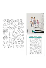 SPELLBINDERS SPELLBINDERS JOSH GRIFFITHS STUDIO ILLUSTRATED BOYS & GIRLS CLEAR STAMP SET