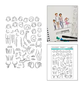 SPELLBINDERS SPELLBINDERS JOSH GRIFFITHS STUDIO ILLUSTRATED BOYS & GIRLS CLEAR STAMP SET