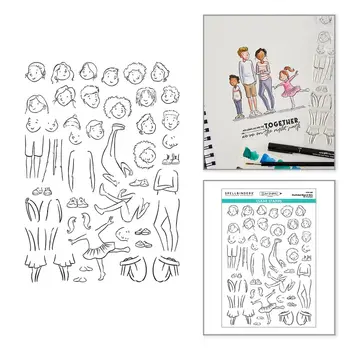 SPELLBINDERS SPELLBINDERS JOSH GRIFFITHS STUDIO ILLUSTRATED BOYS & GIRLS CLEAR STAMP SET