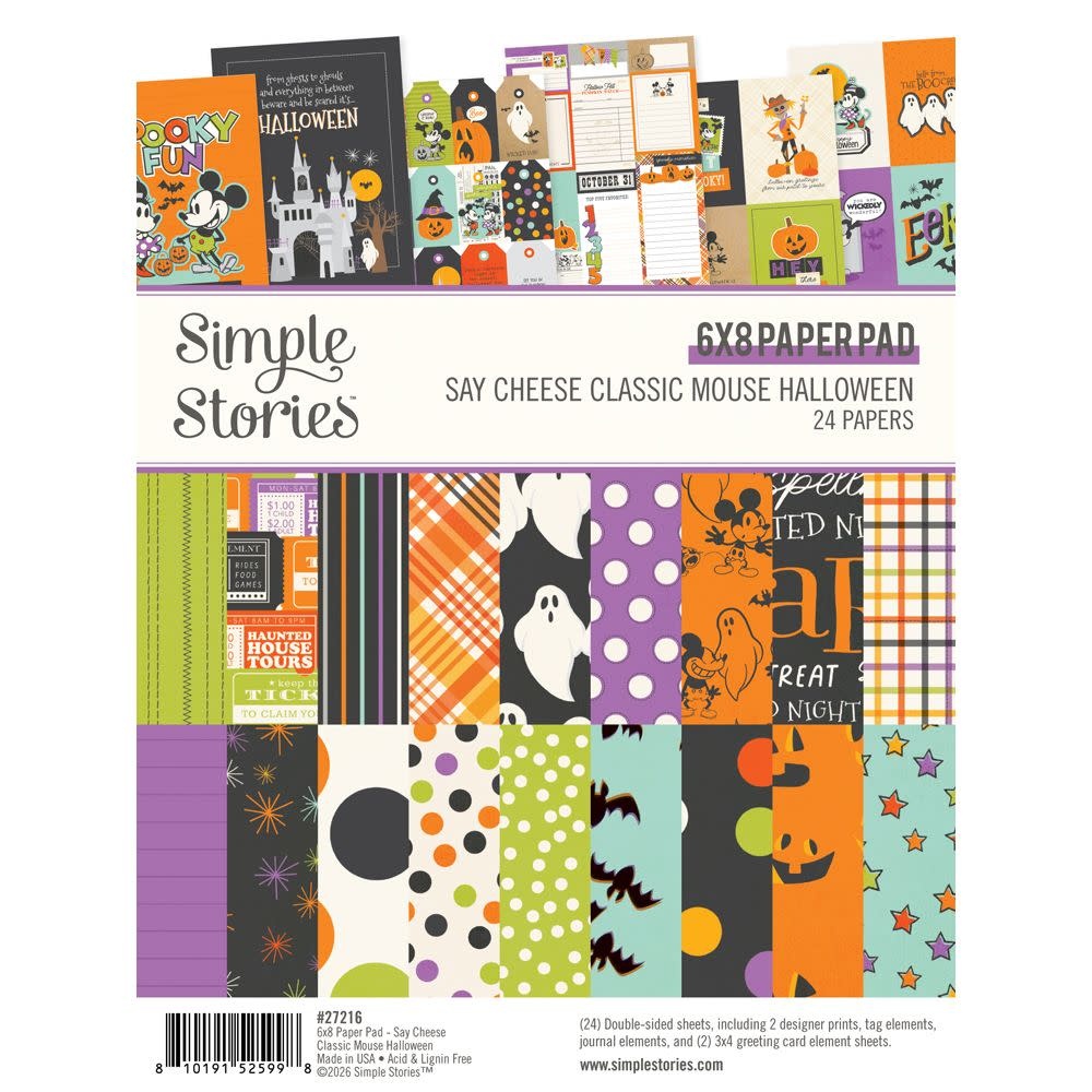 SIMPLE STORIES SIMPLE STORIES SAY CHEESE HALLOWEEN 6x8 PAPER PAD 24 SHEETS