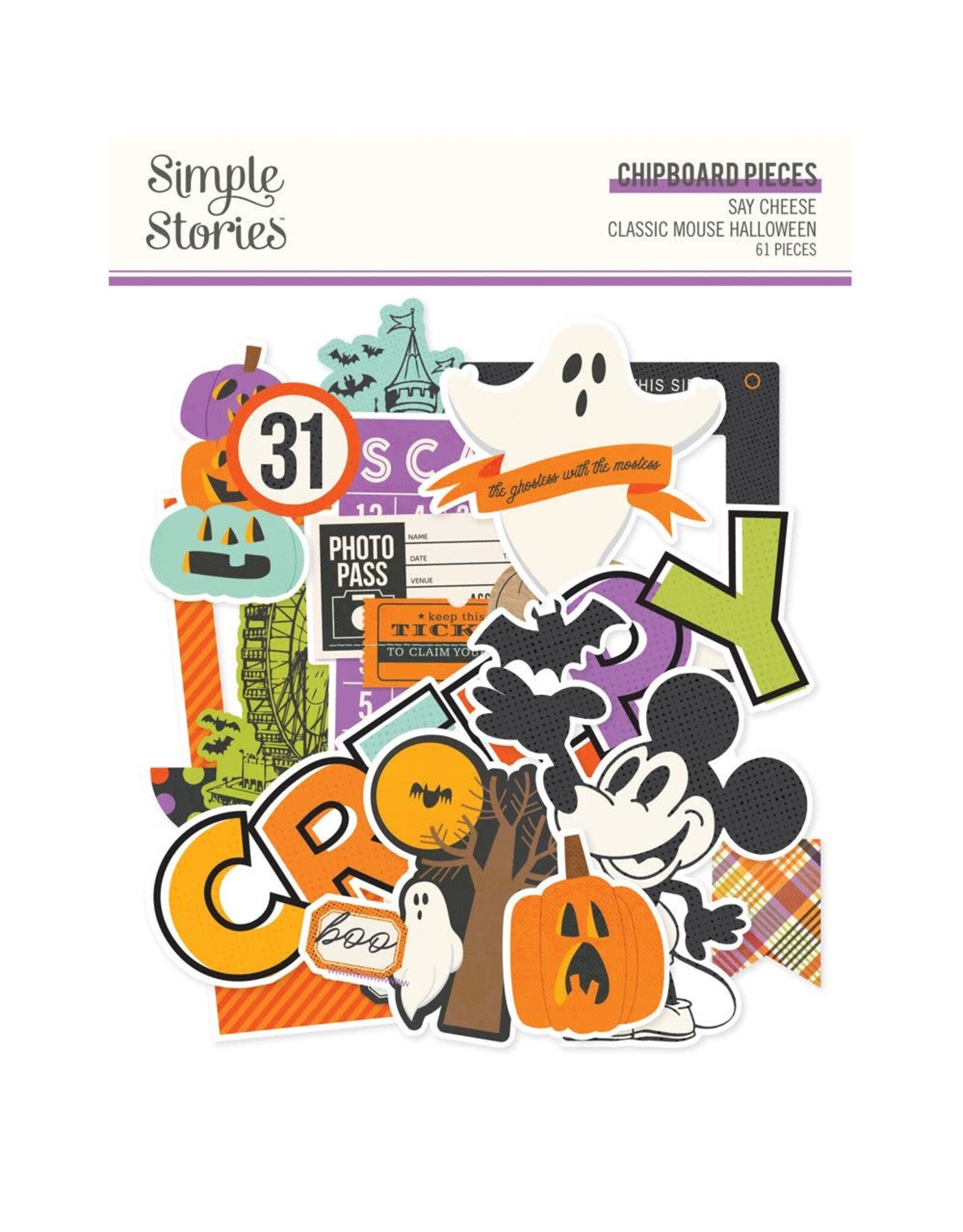 SIMPLE STORIES SIMPLE STORIES SAY CHEESE HALLOWEEN CHIPBOARD PIECES 61/PK