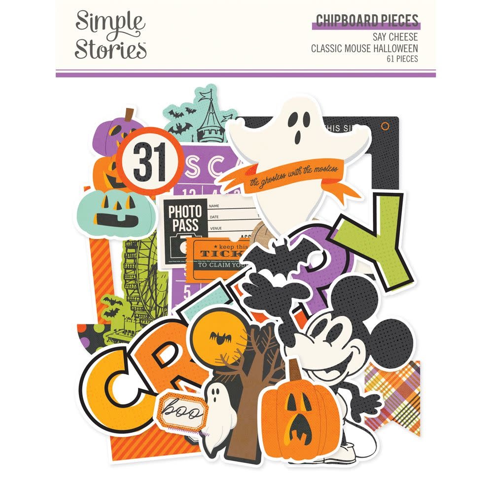 SIMPLE STORIES SIMPLE STORIES SAY CHEESE HALLOWEEN CHIPBOARD PIECES 61/PK