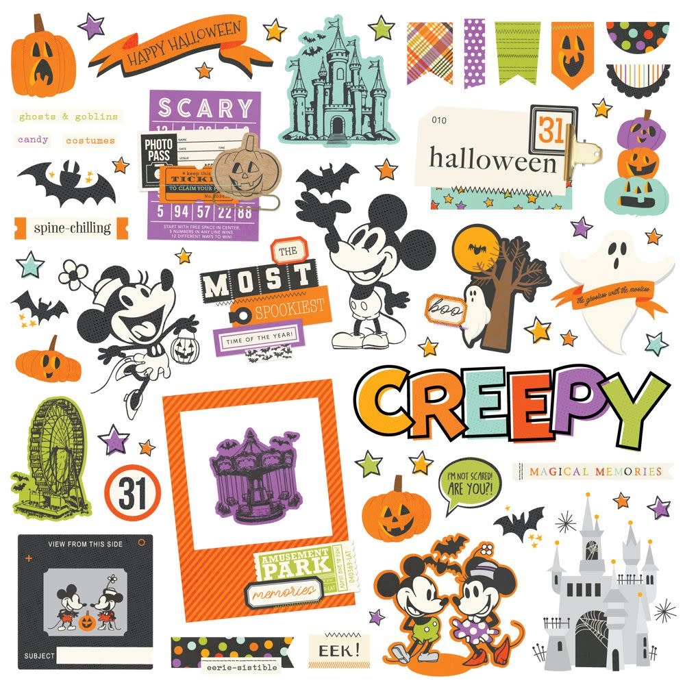SIMPLE STORIES SIMPLE STORIES SAY CHEESE HALLOWEEN CHIPBOARD PIECES 61/PK