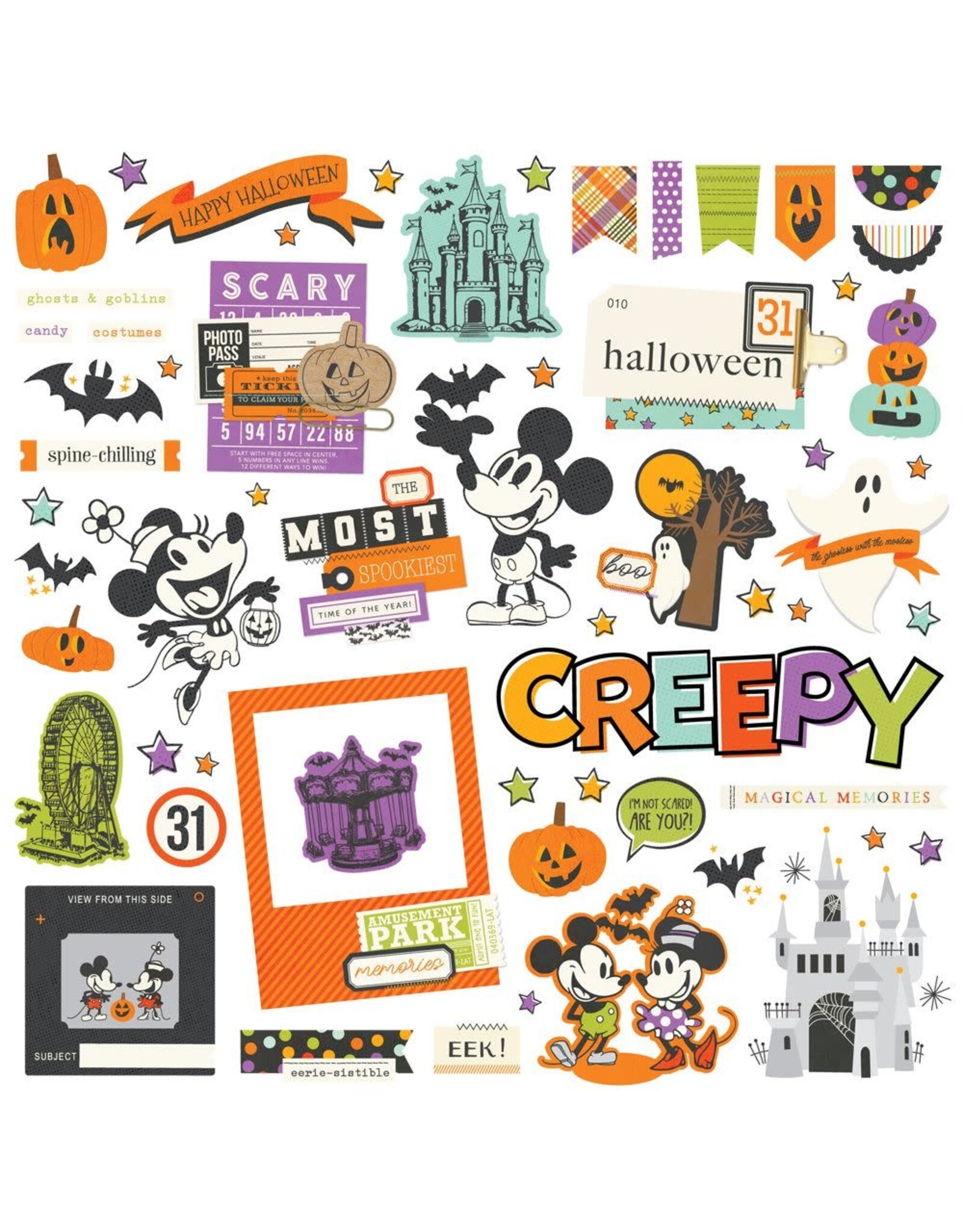 SIMPLE STORIES SIMPLE STORIES SAY CHEESE HALLOWEEN CHIPBOARD PIECES 61/PK