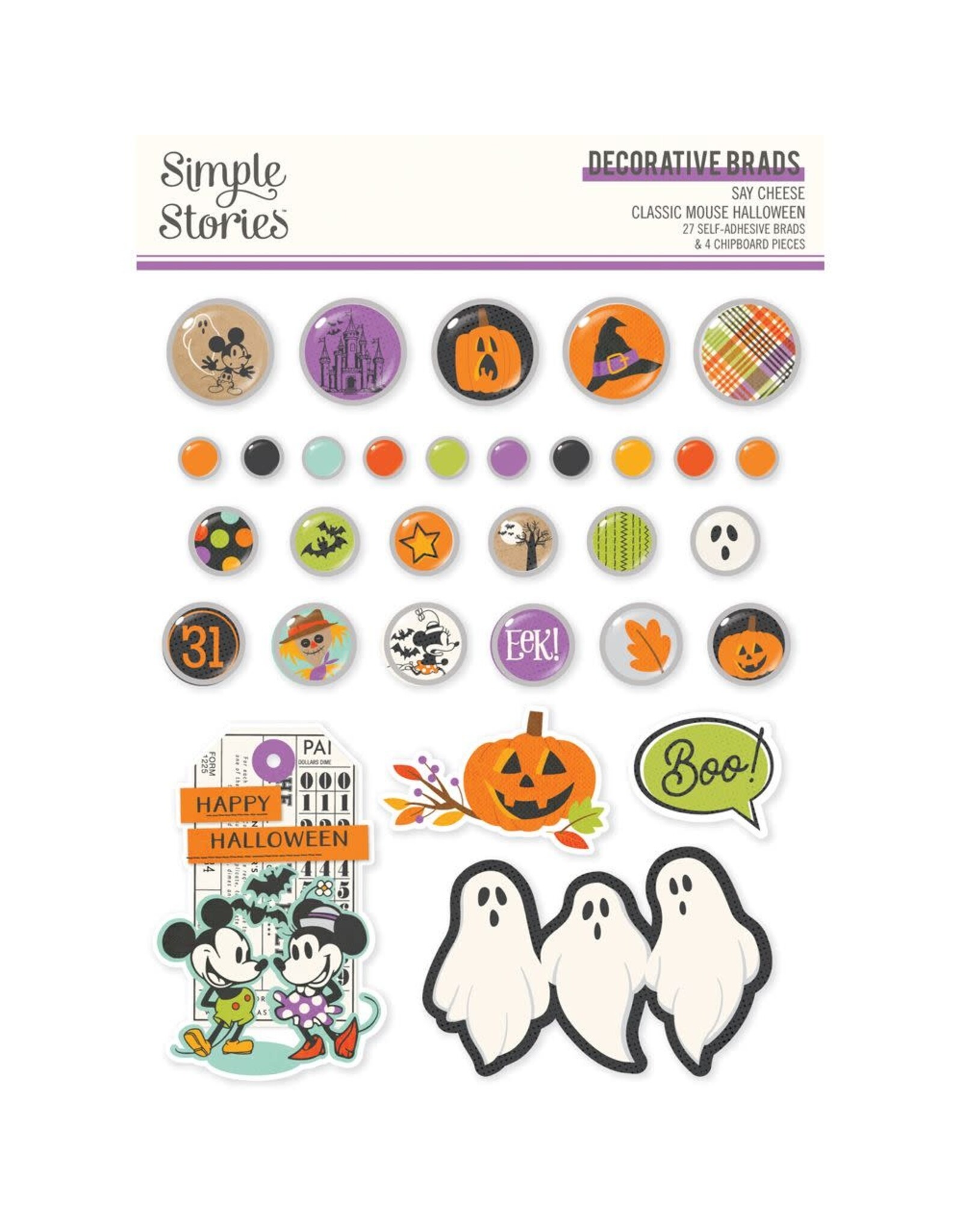 SIMPLE STORIES SIMPLE STORIES SAY CHEESE HALLOWEEN DECORATIVE BRADS
