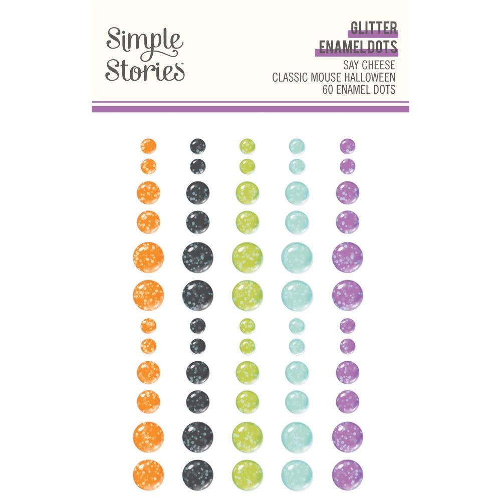 SIMPLE STORIES SIMPLE STORIES SAY CHEESE HALLOWEEN GLITTER ENAMEL DOTS