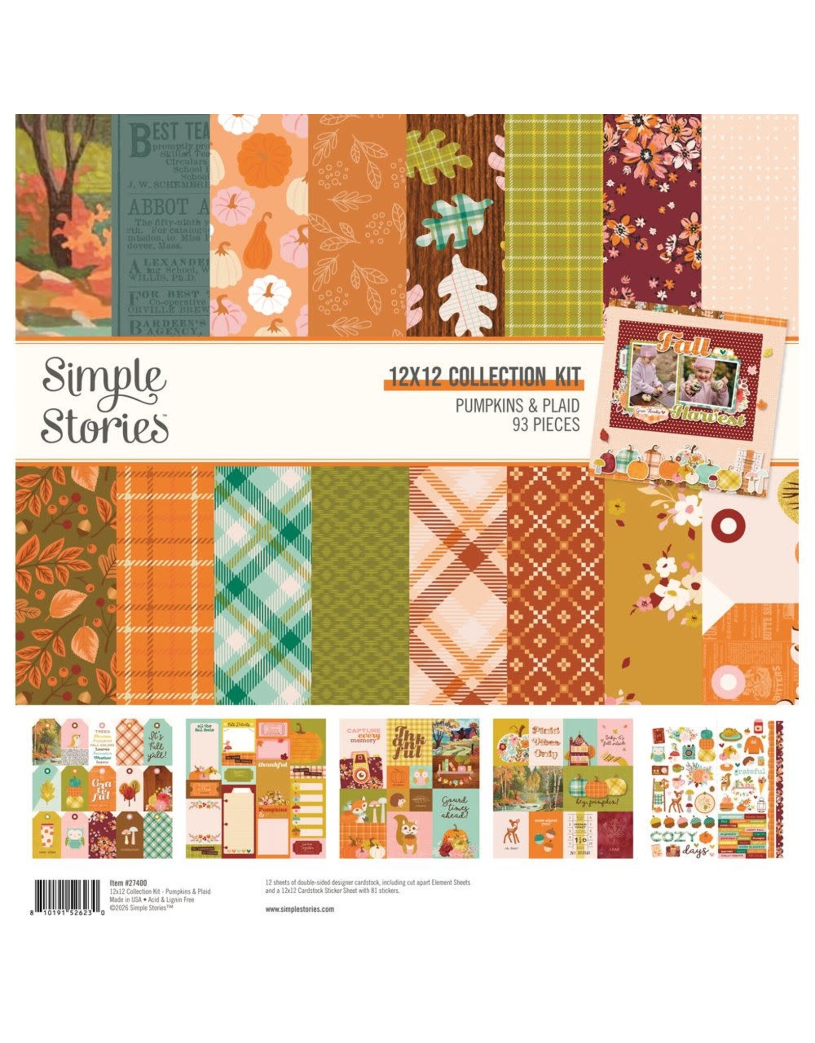 SIMPLE STORIES SIMPLE STORIES PUMPKINS & PLAID 12x12 COLLECTION KIT
