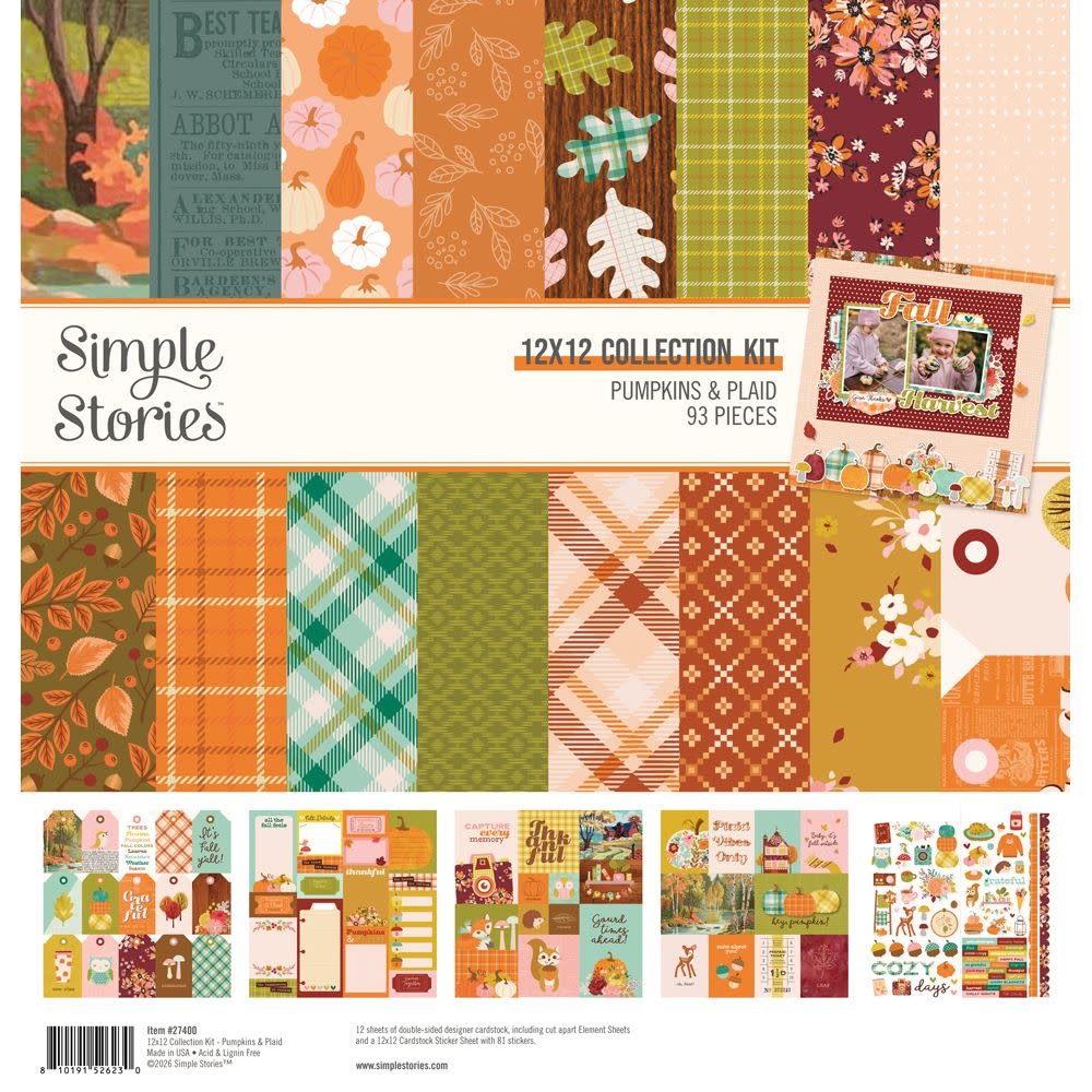 SIMPLE STORIES SIMPLE STORIES PUMPKINS & PLAID 12x12 COLLECTION KIT