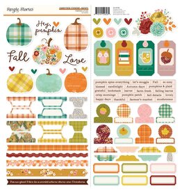 SIMPLE STORIES SIMPLE STORIES PUMPKINS & PLAID 12x12 CARDSTOCK STICKERS