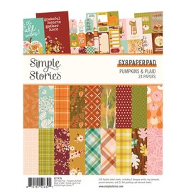 SIMPLE STORIES SIMPLE STORIES PUMPKINS & PLAID 6x8 PAPER PAD 24 SHEETS