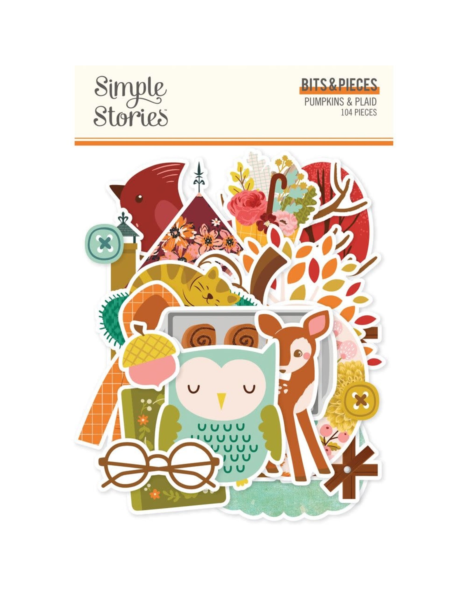 SIMPLE STORIES SIMPLE STORIES PUMPKINS & PLAID BITS & PIECES 104/PK