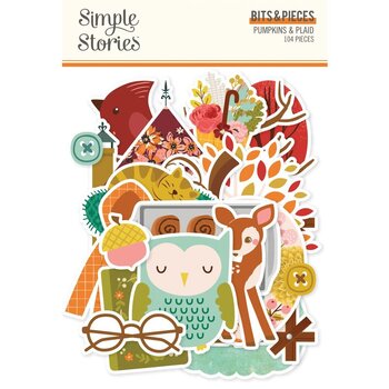 SIMPLE STORIES SIMPLE STORIES PUMPKINS & PLAID BITS & PIECES 104/PK