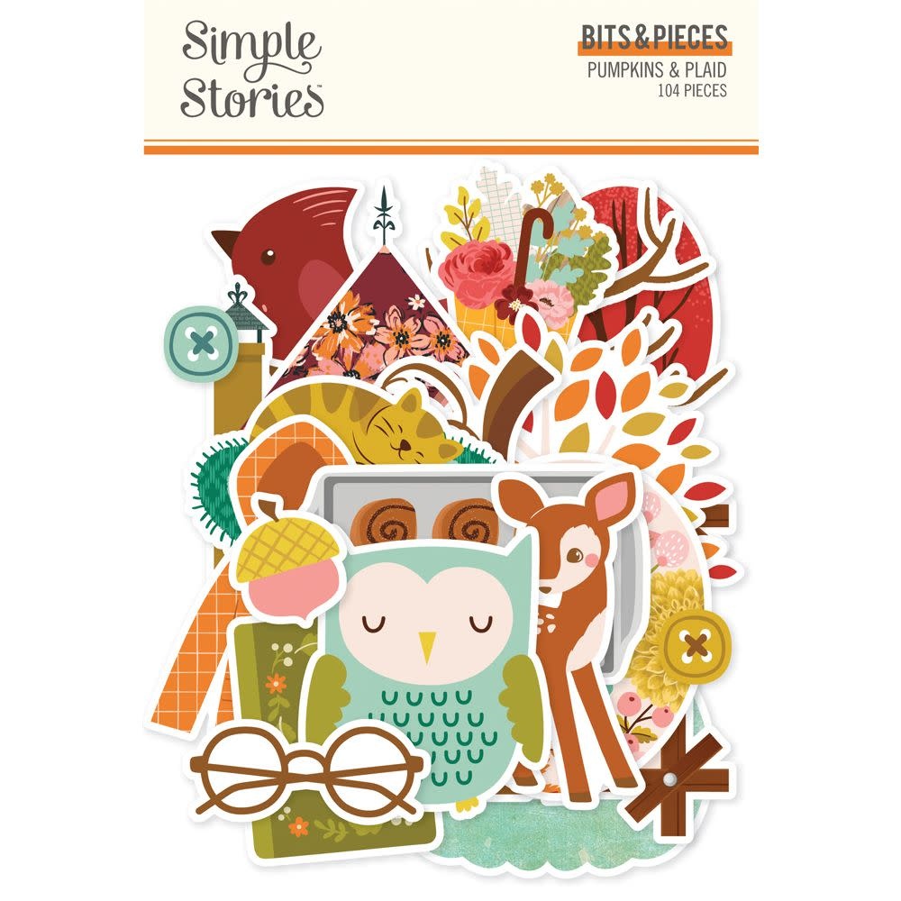 SIMPLE STORIES SIMPLE STORIES PUMPKINS & PLAID BITS & PIECES 104/PK