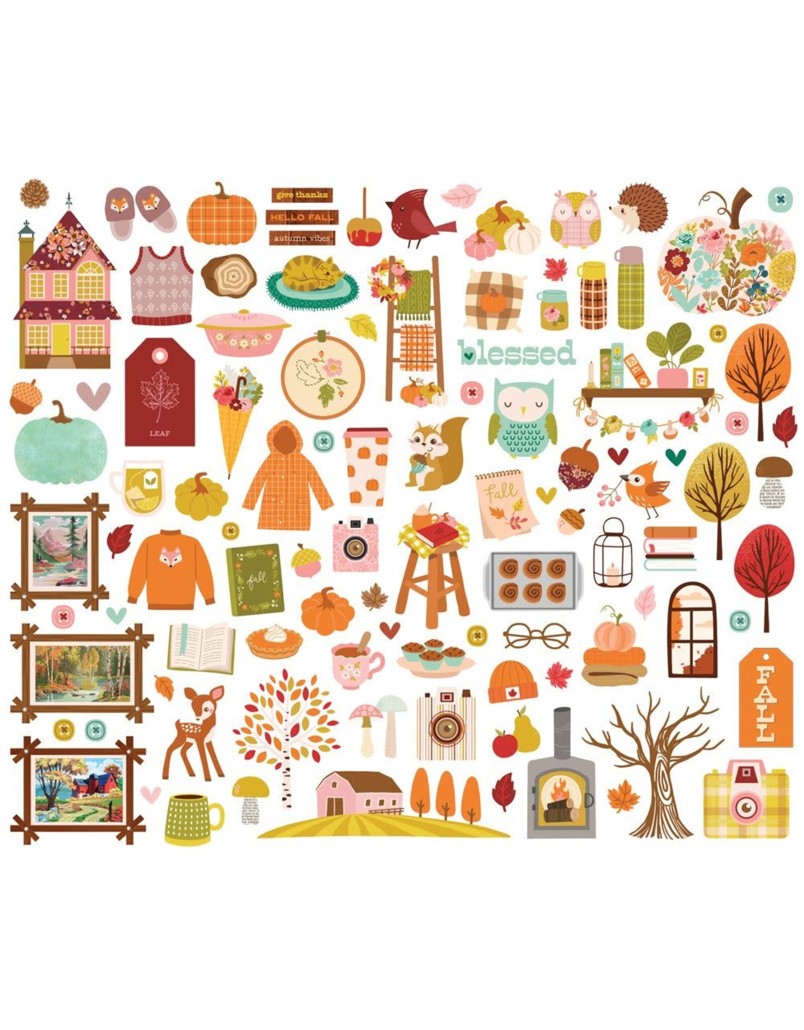 SIMPLE STORIES SIMPLE STORIES PUMPKINS & PLAID BITS & PIECES 104/PK