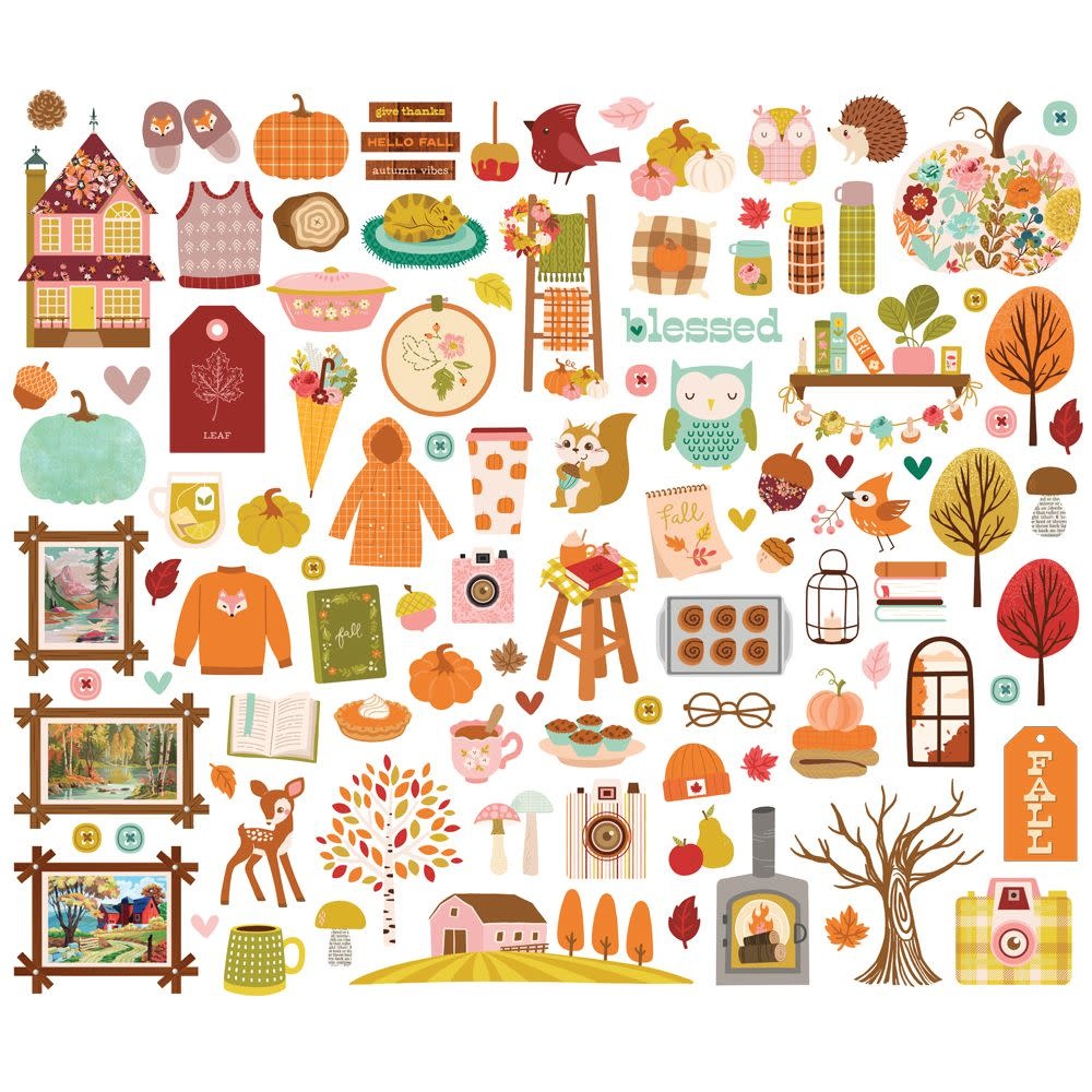SIMPLE STORIES SIMPLE STORIES PUMPKINS & PLAID BITS & PIECES 104/PK