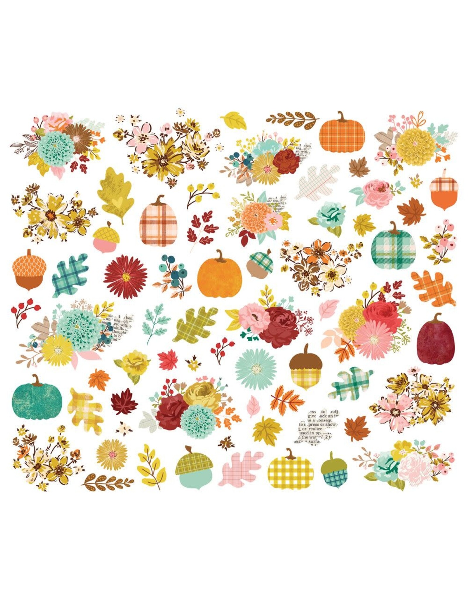 SIMPLE STORIES SIMPLE STORIES PUMPKINS & PLAID FLORAL BITS & PIECES 69/PK
