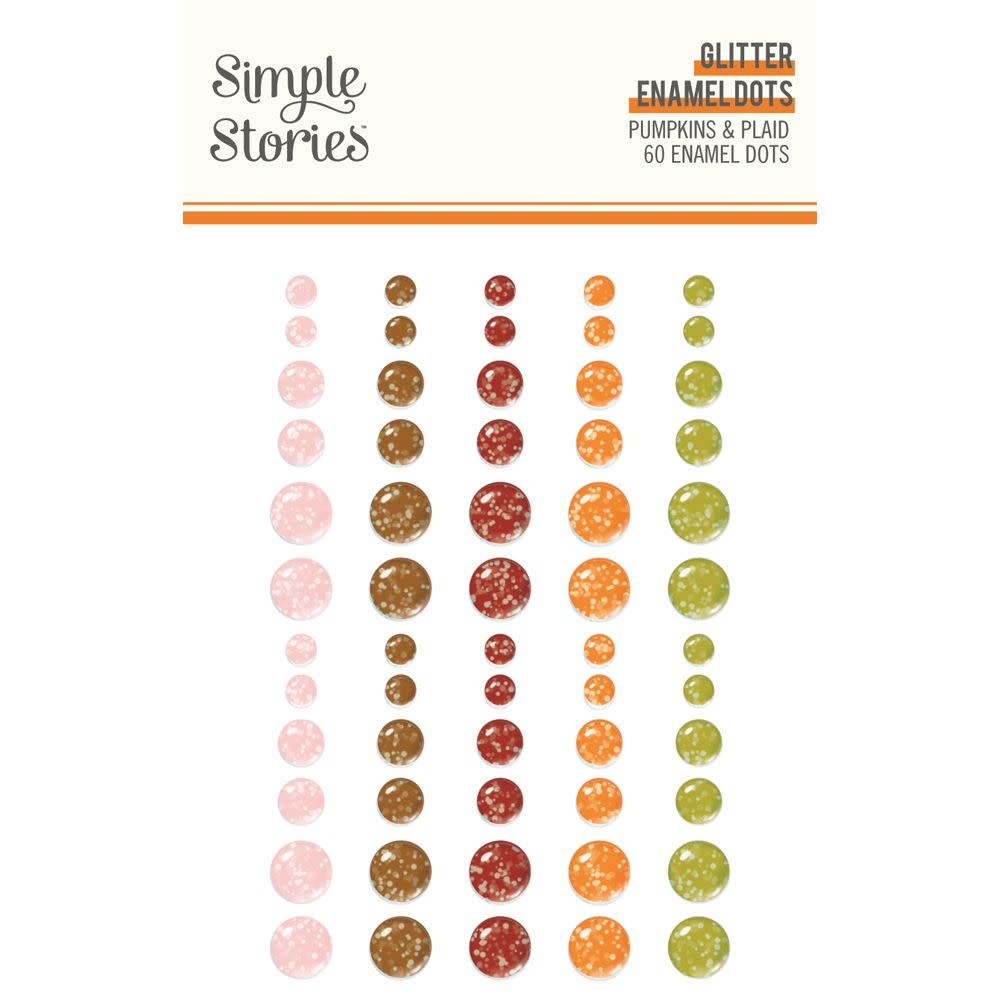 SIMPLE STORIES SIMPLE STORIES PUMPKINS & PLAID GLITTER ENAMEL DOTS