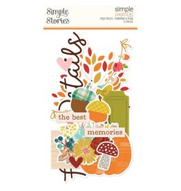 SIMPLE STORIES SIMPLE STORIES SIMPLE PAGES PUMPKINS & PLAID PAGE PIECES 15/PK