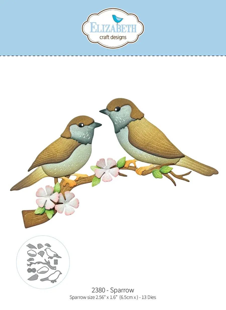 ELIZABETH CRAFT DESIGNS ELIZABETH CRAFT DESIGNS BLOOM WILDLY SPARROW DIE SET