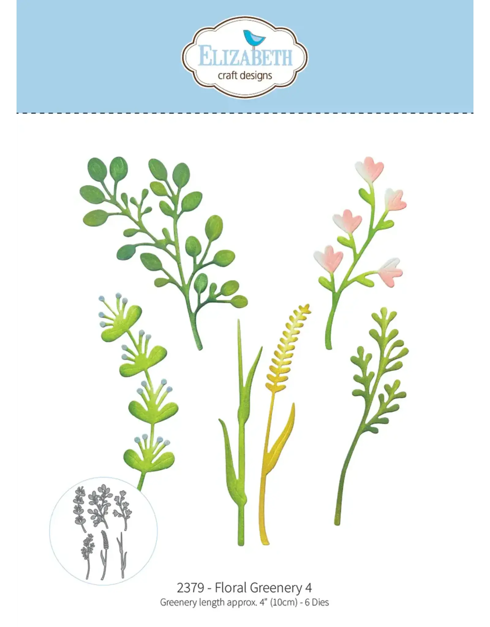 ELIZABETH CRAFT DESIGNS ELIZABETH CRAFT DESIGNS BLOOM WILDLY FLORAL GREENERY 4 DIE SET