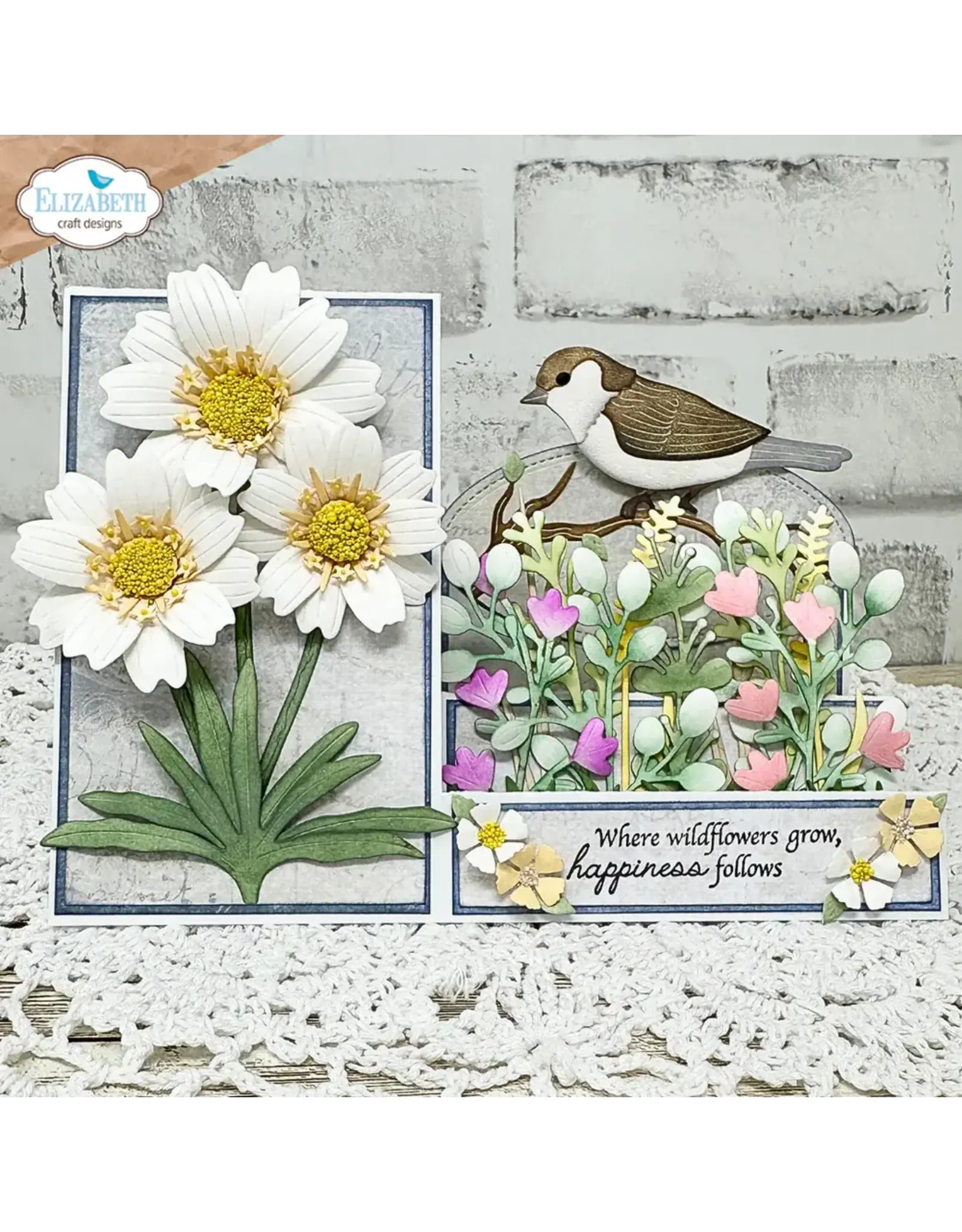 ELIZABETH CRAFT DESIGNS ELIZABETH CRAFT DESIGNS BLOOM WILDLY FLORAL GREENERY 4 DIE SET