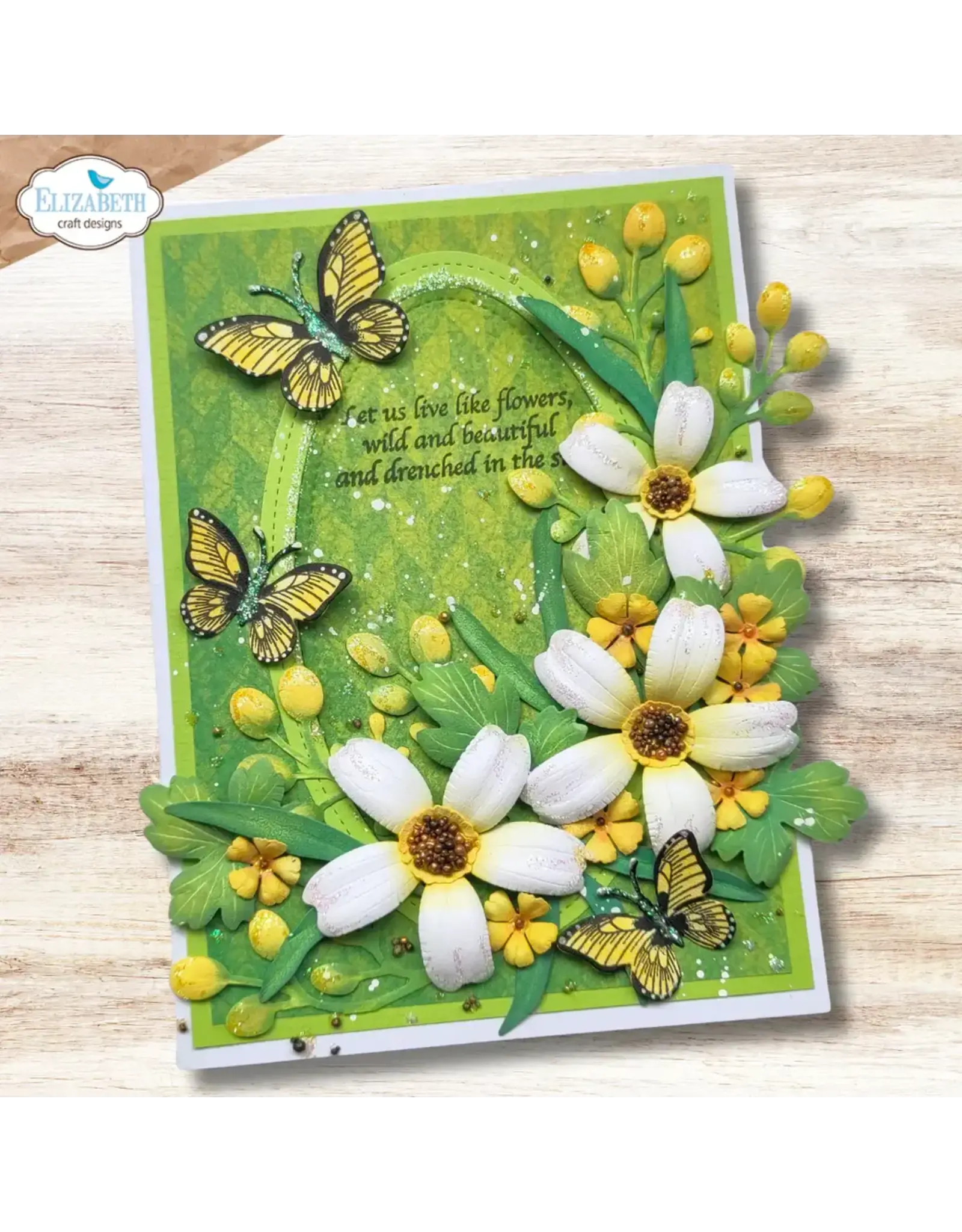 ELIZABETH CRAFT DESIGNS ELIZABETH CRAFT DESIGNS BLOOM WILDLY FLORAL GREENERY 4 DIE SET