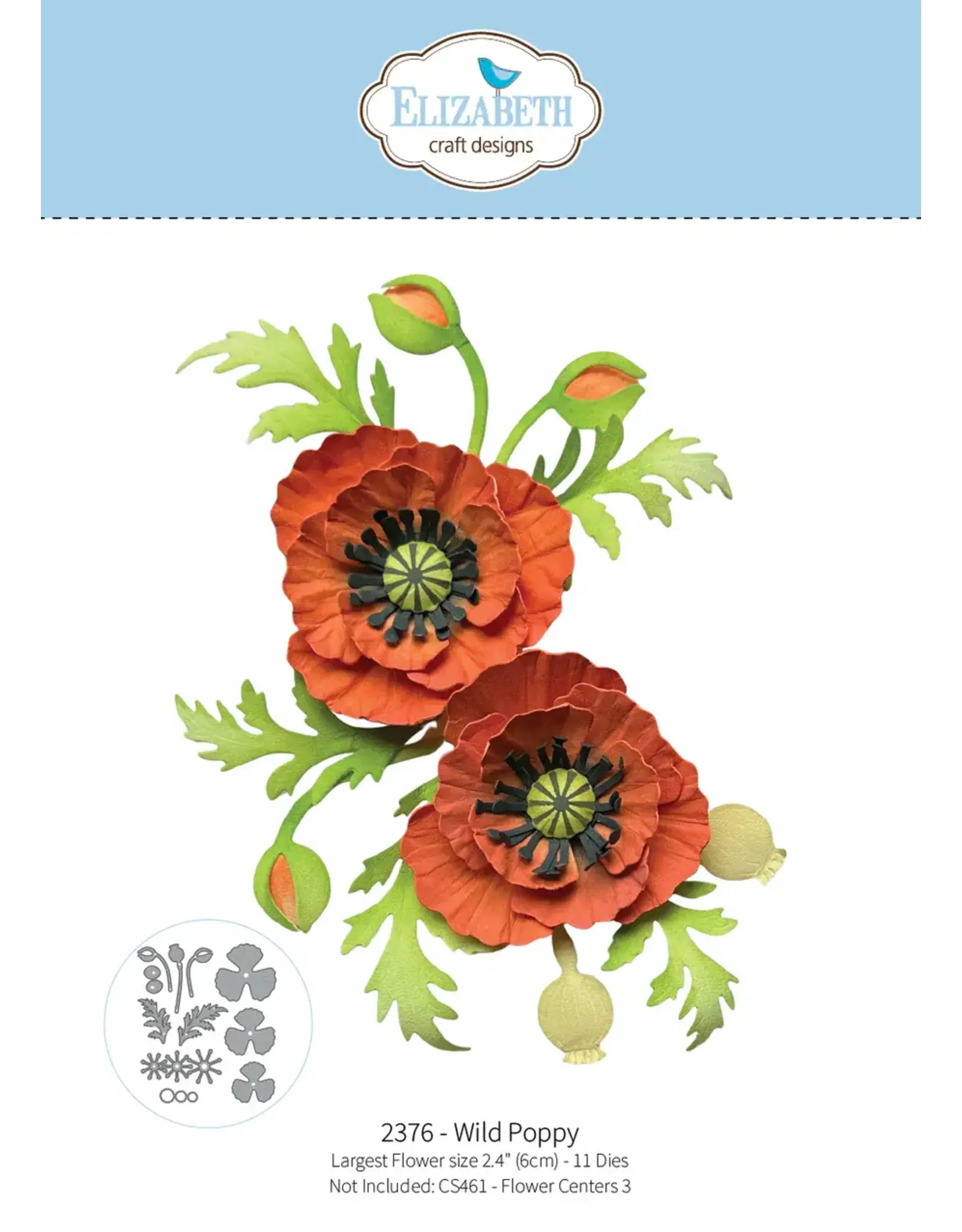 ELIZABETH CRAFT DESIGNS ELIZABETH CRAFT DESIGNS BLOOM WILDLY WILD POPPY DIE SET