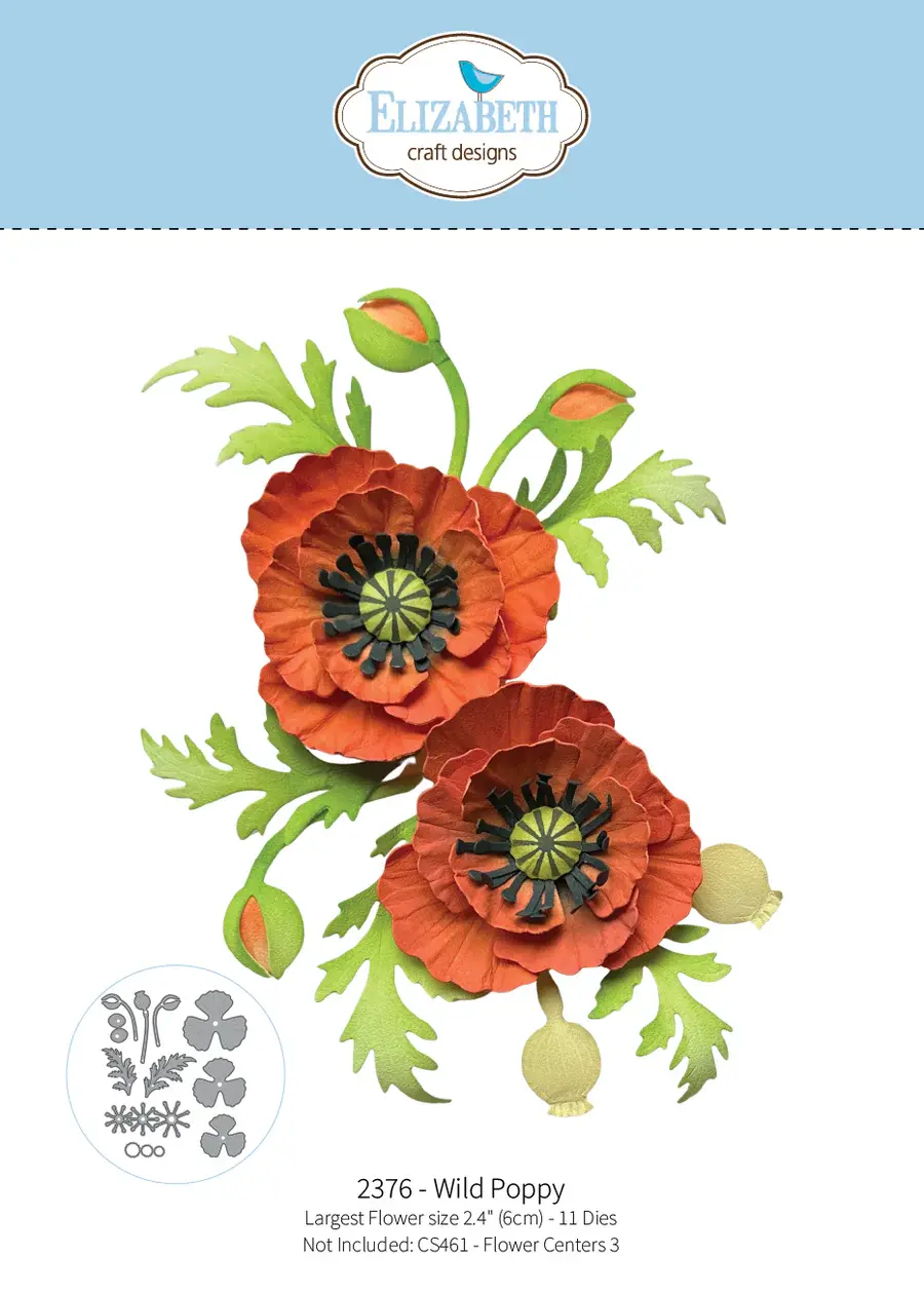 ELIZABETH CRAFT DESIGNS ELIZABETH CRAFT DESIGNS BLOOM WILDLY WILD POPPY DIE SET