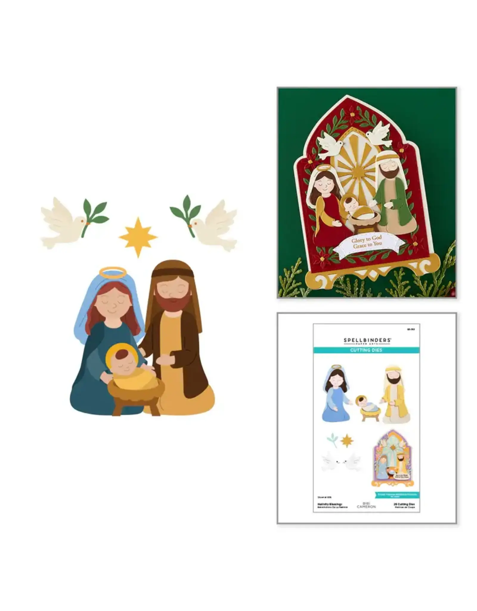 SPELLBINDERS SPELLBINDERS BIBI CAMERON NATIVITY BLESSINGS ETCHED DIE SET
